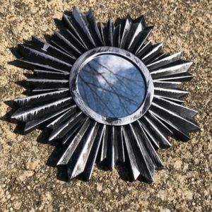 🌸3/$25 🆕 Sunburst Mirror Accent Wall Decor Art, Silver & Black Small Mirror